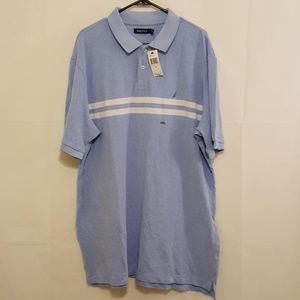 Nautica Striped Polo Shirt Heather Blue
